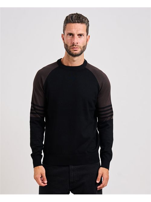 Pull Richmond X pour homme avec rayures sur les manches RICHMOND X | UMA25055MABLACK